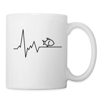 poisson battement de coeur - Mug blanc - blanc - Droite