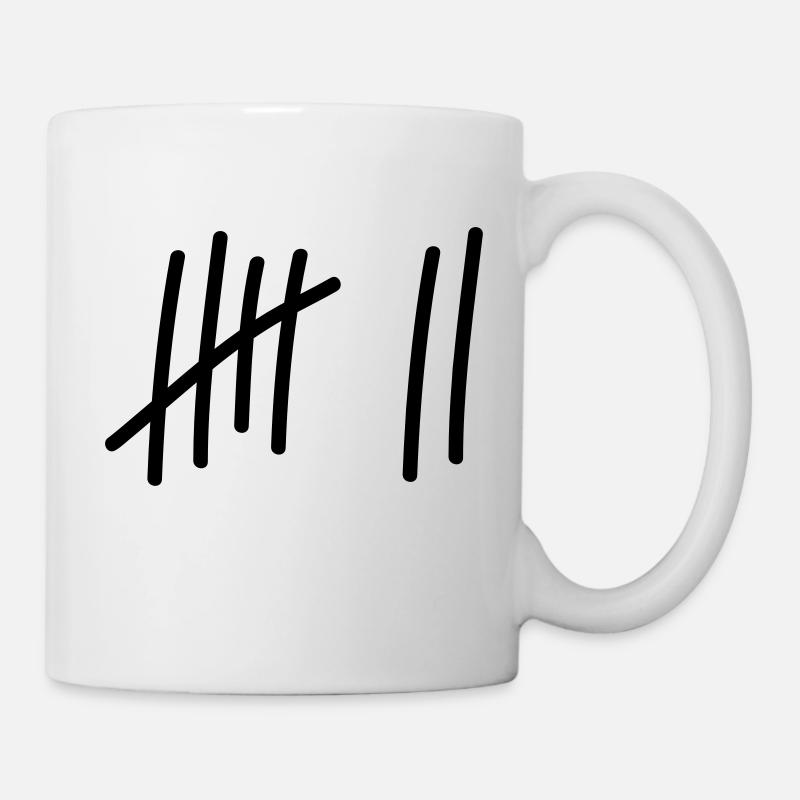 7 lignes / / 7 fois / / Anniversaire / / cadeau - Mug blanc - blanc