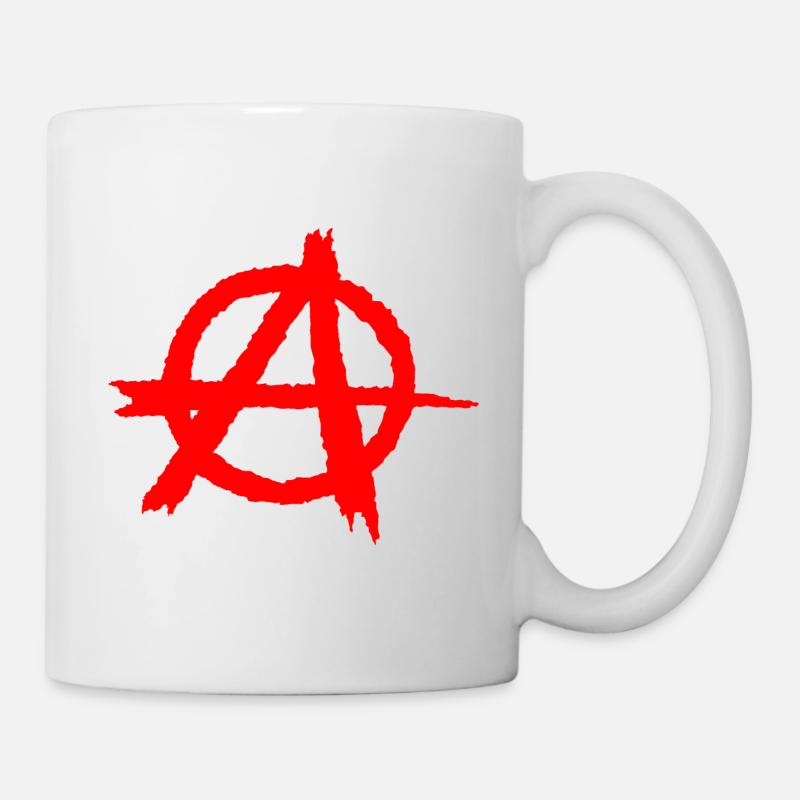 Anarchy / anarchy silhouette symbol in red - Mug - white