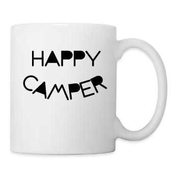 happy camper camping zelten outdoor wohnwagen - Tasse - Weiß - Rechts