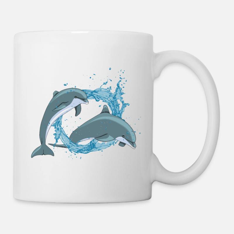 DAUPHINS AVEC ACQUASPLASH - Mug blanc - blanc