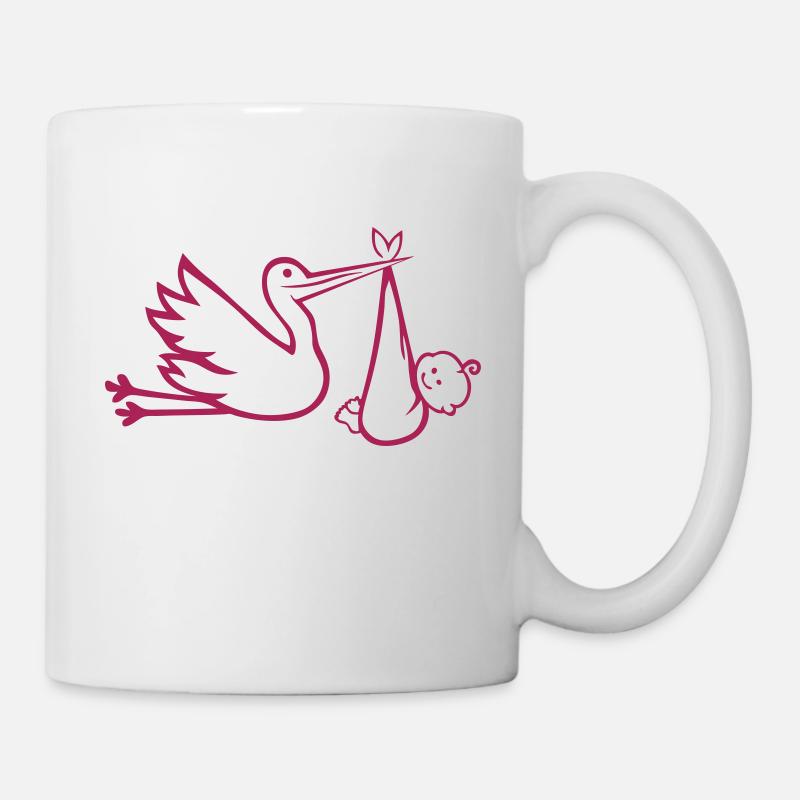 Storch bebe Geburt - Tasse - Weiß