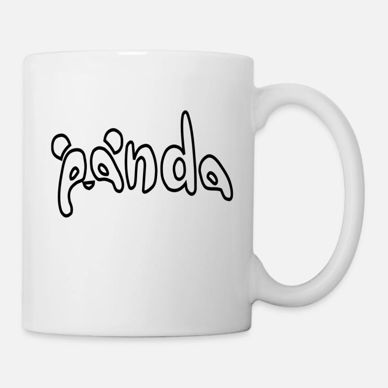 Panda Schriftzug - Tasse - Weiß