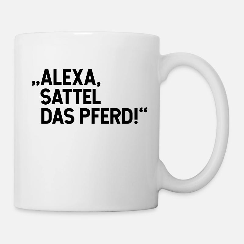 Alexa sattel das Perd - Farbwechsel - Tasse - Weiß