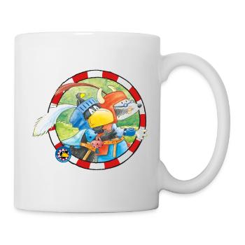 Der kleine Rabe Socke mit kleinen Dachs - Tasse - Weiß - Rechts