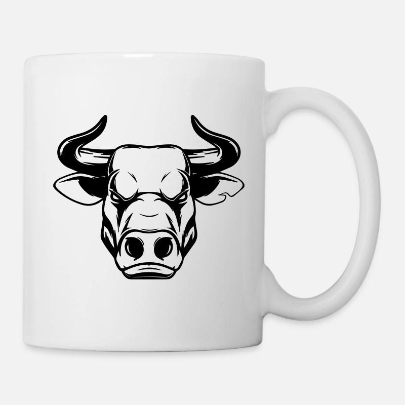 stier print head kopf bulle - Tasse - Weiß