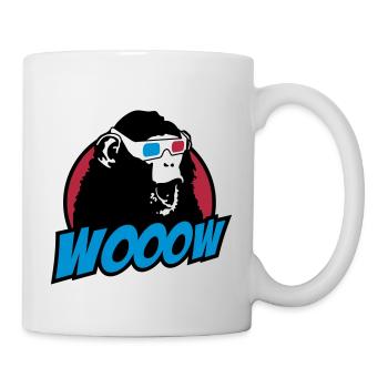 3D Glasses amazed Monkey - Mug blanc - blanc - Droite