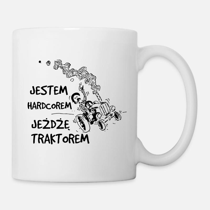 Je suis un dur conduisant un tracteur - Mug blanc - blanc