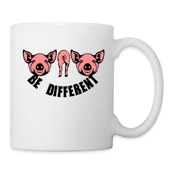 cochon be different humour slogan - Mug blanc - blanc - Droite