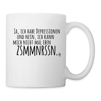 Depression - Zusammenreissen - Tasse - Weiß - Rechts