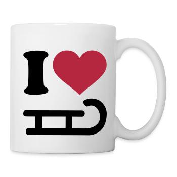 I love Rodeln - Tasse - Weiß - Rechts