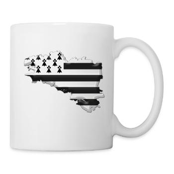 carte Bretagne drapeau Breizh - Mug blanc - blanc - Droite