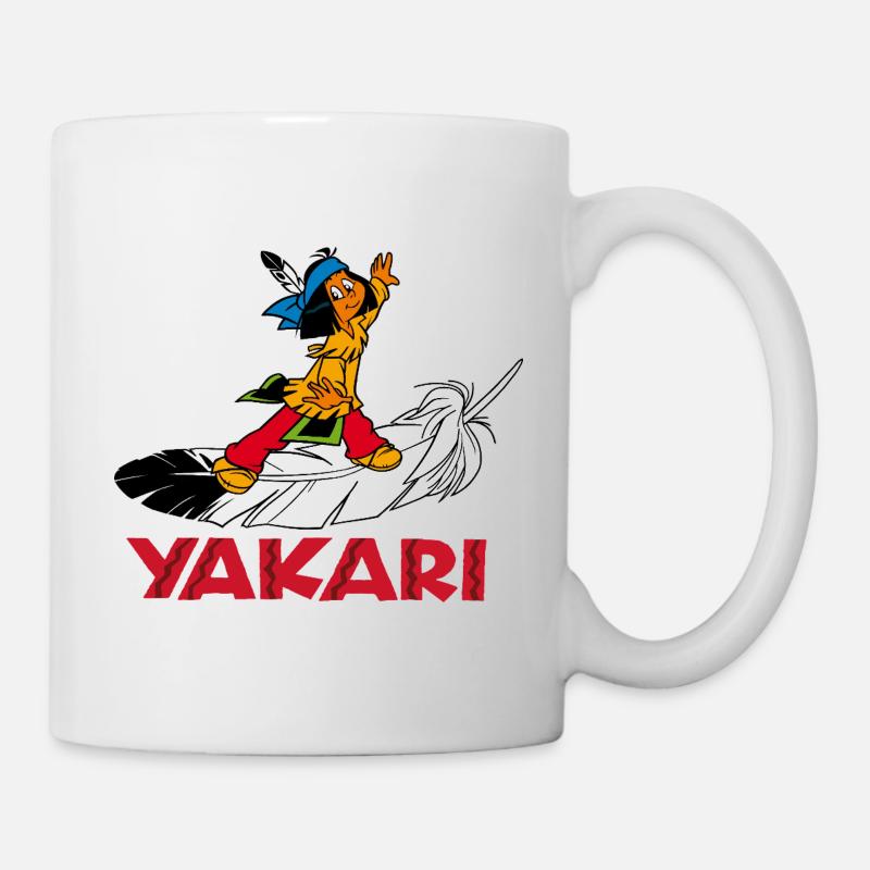 Yakari auf Feder - Tasse - Weiß