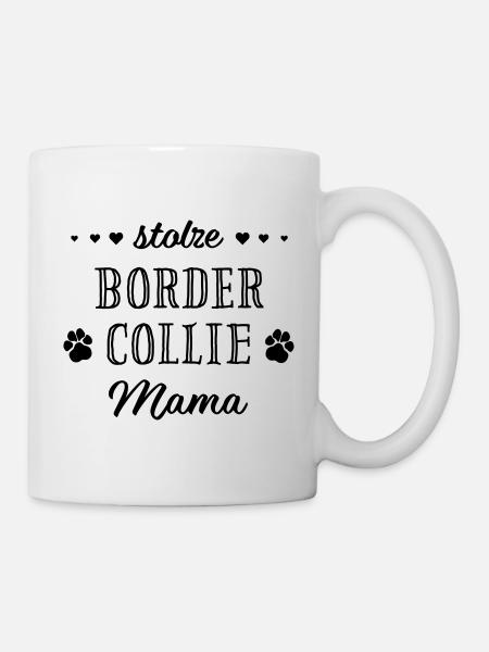 proud Border Collie Mama dog paws heart - Mug - white
