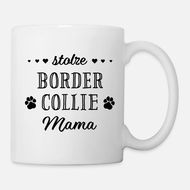 proud Border Collie Mama dog paws heart - Mug - white