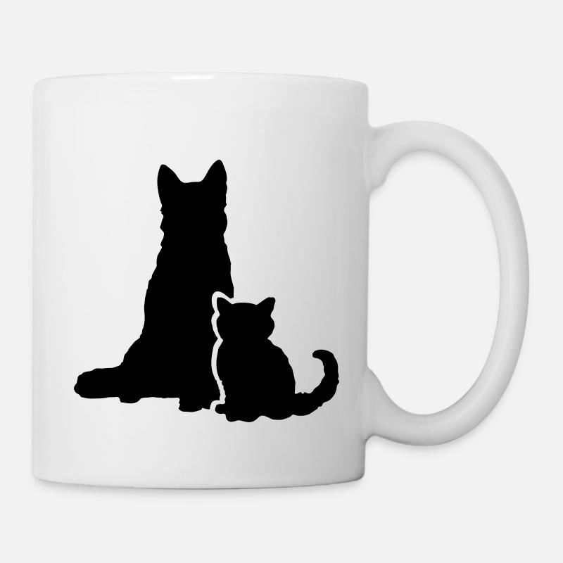 Hund Katze Cat Dog - Tasse - Weiß