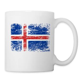 Island Flagge Used Look - Mug blanc - blanc - Droite