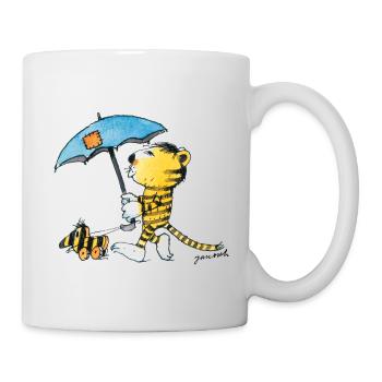 Janosch Little Tiger And Tiger Duck With Umbrella - Mug - white - Right