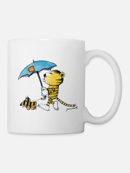 Janosch Kleiner Tiger & Tigerente Mit Schirm - Tasse - Weiß