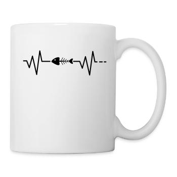 Pêche battement de coeur poisson mort squelette pêcheur mort - Mug blanc - blanc - Droite