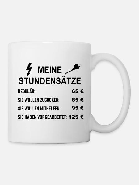 Stundensätze Elektriker - Tasse - Weiß