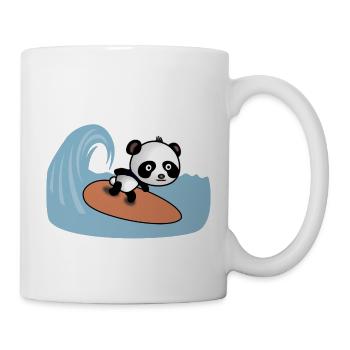 Panda Surfer chevauche la vague - Comic Style motif - Mug blanc - blanc - Droite