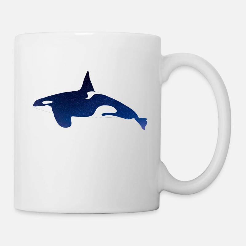Orca im Nachthimmel - Tasse - Weiß