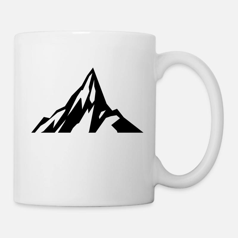Berg Berge Gebirge Silhouette Gletscher Geschenk - Tasse - Weiß
