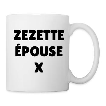 Zezette épouse X ! Le Père Noël est une ordure - Mug blanc - blanc - Droite