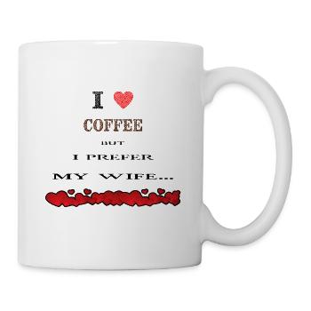 Ich liebe Kaffee - Tasse - Weiß - Rechts
