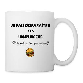 je fais disparaître les hamburgers cadeau humour - Mug blanc - blanc - Droite
