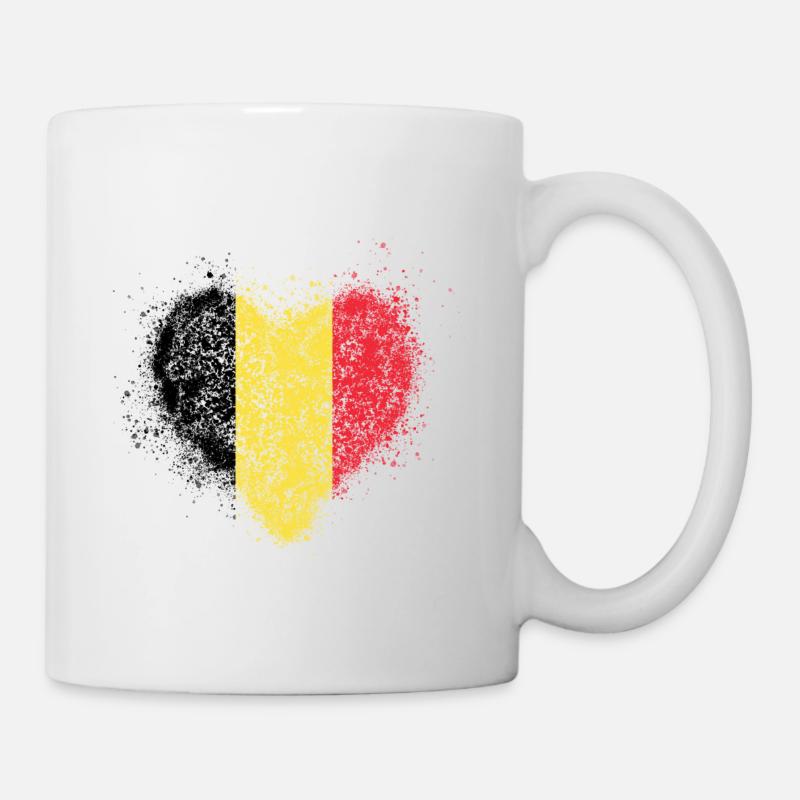 Cœur De Belgique Drapeau - Mug blanc - blanc