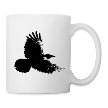 Rabe - Tasse - Weiß - Rechts
