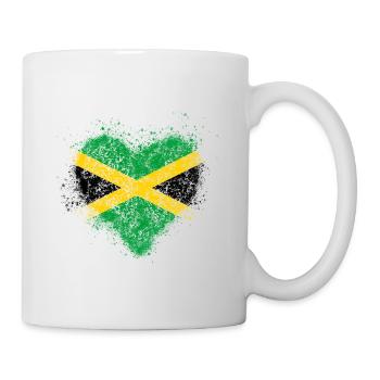 Herz Jamaika Flagge Vintage - Tasse - Weiß - Rechts