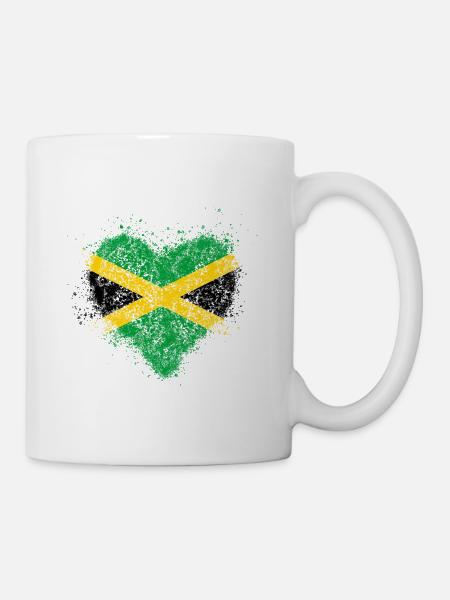 Heart of Jamaica flag vintage - Mug - white