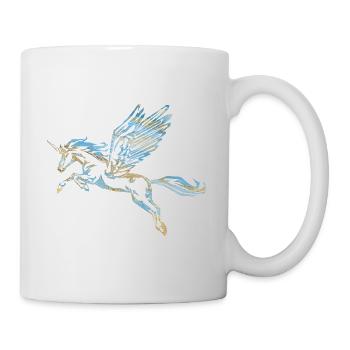 PEGASUS UNICORN - blau gold - Tasse - Weiß - Rechts