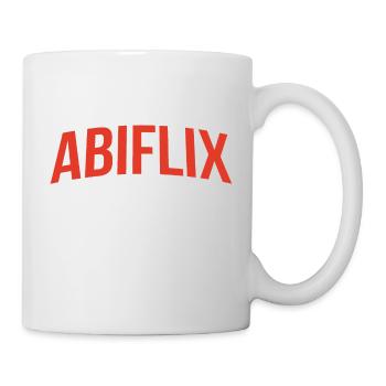 Abi Tshirt - Abiflix Abitur & Netfliks - Tasse - Weiß - Rechts