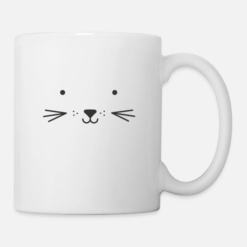 Visage de chat doux - Mug blanc - blanc