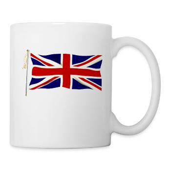 Waving Union Jack Flag - Mug - white - Right