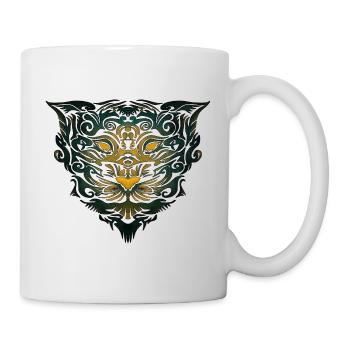 Tigerkopf Tribal (farbig) - Tasse - Weiß - Rechts
