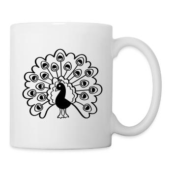 Illustration de paon, élégance, fierté, pouvoir - Mug blanc - blanc - Droite