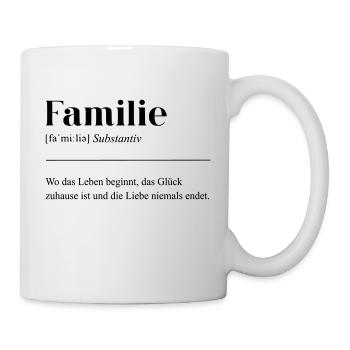 Familie lustiger Dudeneintrag - Tasse - Weiß - Rechts
