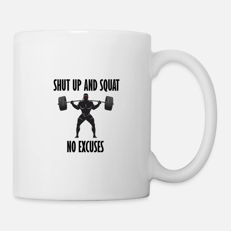 SHUT UP AND SQUAT - Mug blanc - blanc