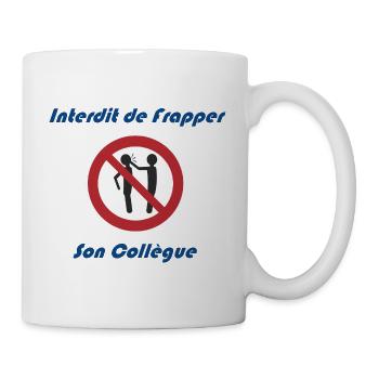 Logo Interdit Collègue - Mug blanc - blanc - Droite