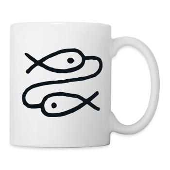 Sternzeichen No. 3 (Fische) - schwarz/black - Tasse - Weiß - Rechts