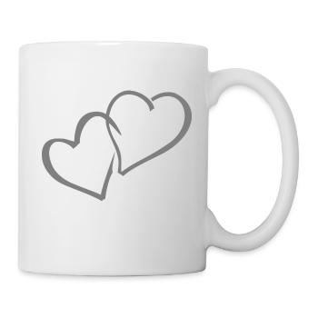 Double coeur - Mug blanc - blanc - Droite