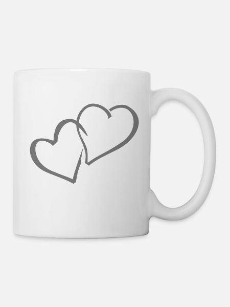Double heart - Mug - white