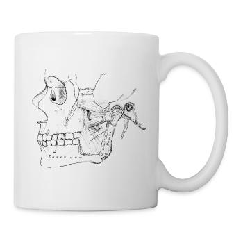Menschlicher Körper - Schädel - Tasse - Weiß - Rechts