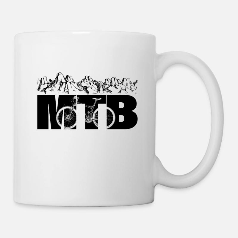 Idée cadeau VTT avec VTT montagne - Mug blanc - blanc