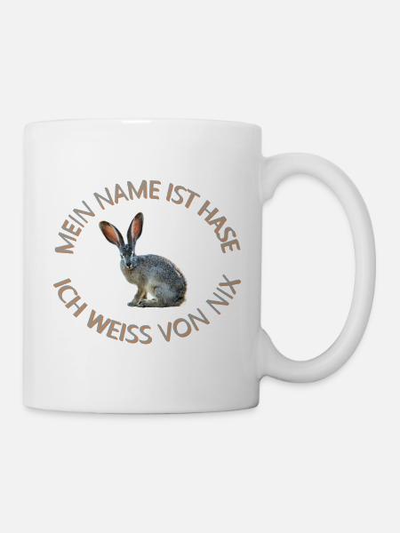 mein name ist hase - Tasse - Weiß